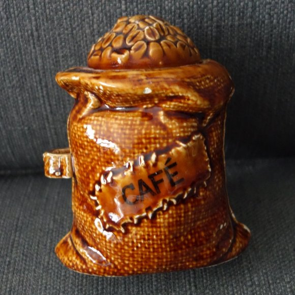 Ceramic "Cafe" Sugar Jar/Coffee Bean Jar - Picture 1 of 16
